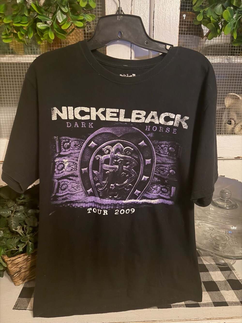 Nickelback Dark Horse Tour 2009 T-Shirt Size L Black Concert Graphic